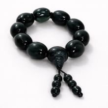 Qara parlaq təsbeh qolbaq obsidian effektli 15 sm